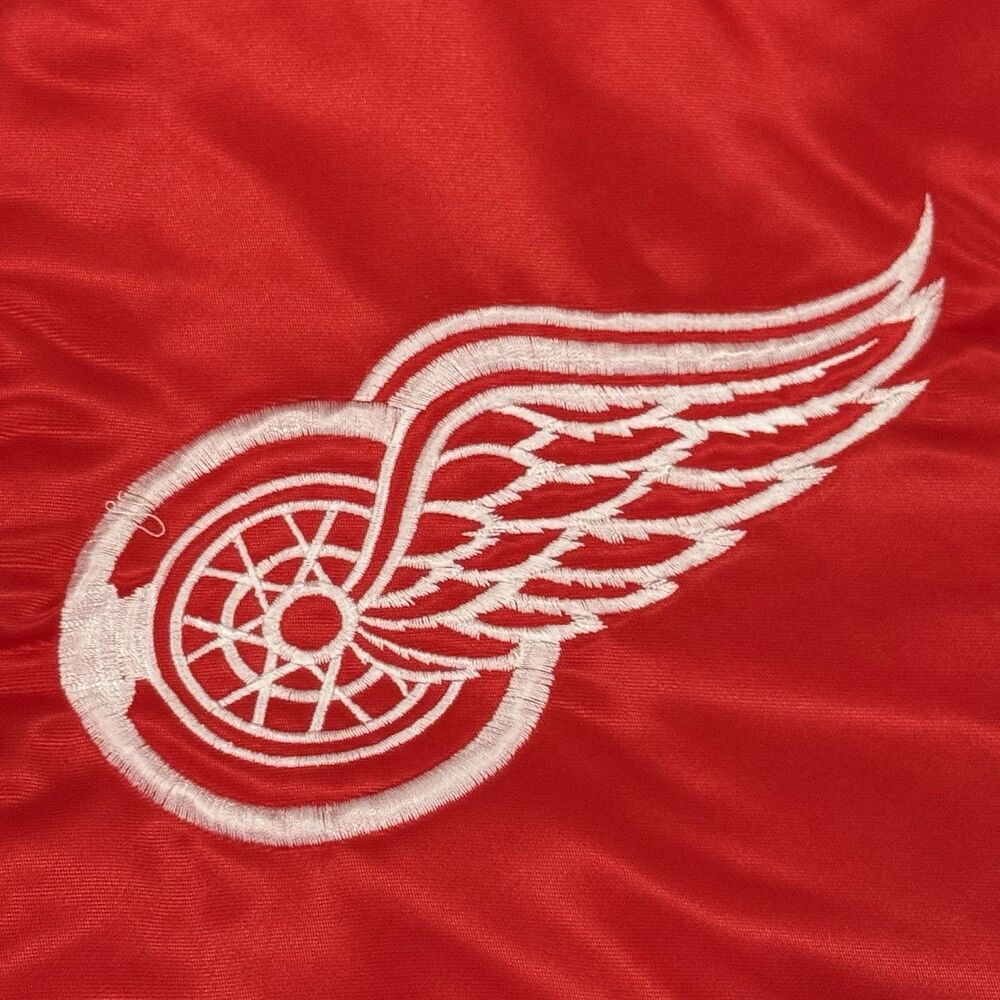 Vintage 80s Starter Detroit Red Wings Satin Bomber Jacket Large Made in USA NHL - Picture 4 of 7